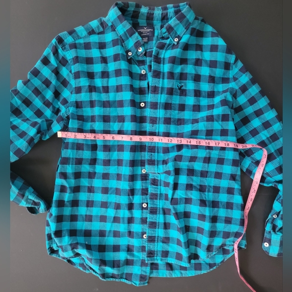 American Eagle Outfitters Plaid Button Up Blue XL - Picture 5 of 8